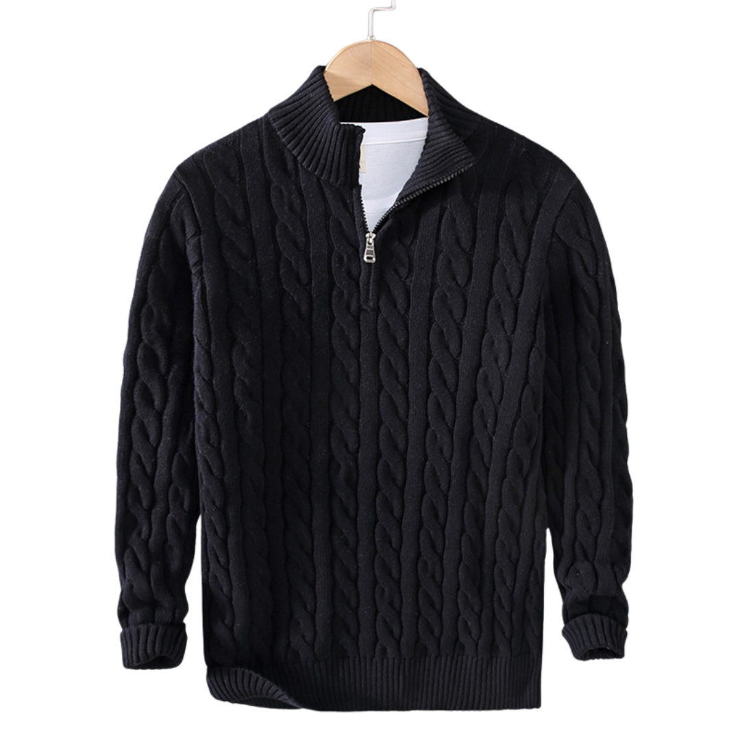 Half Zip Sweater in Spun Cotton
