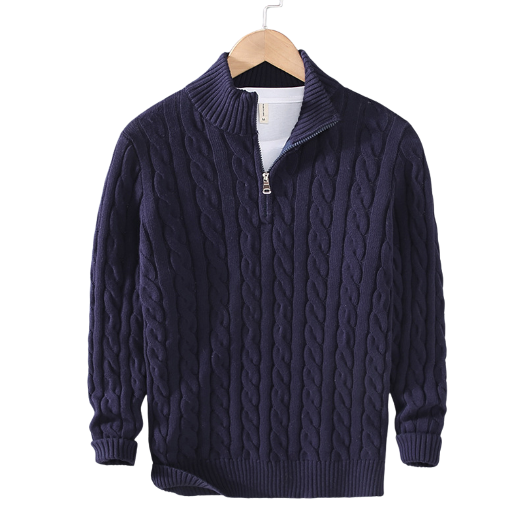 Half Zip Sweater in Spun Cotton