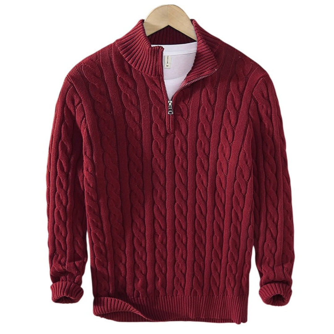Half Zip Sweater in Spun Cotton