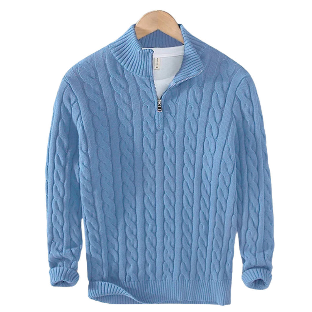 Half Zip Sweater in Spun Cotton