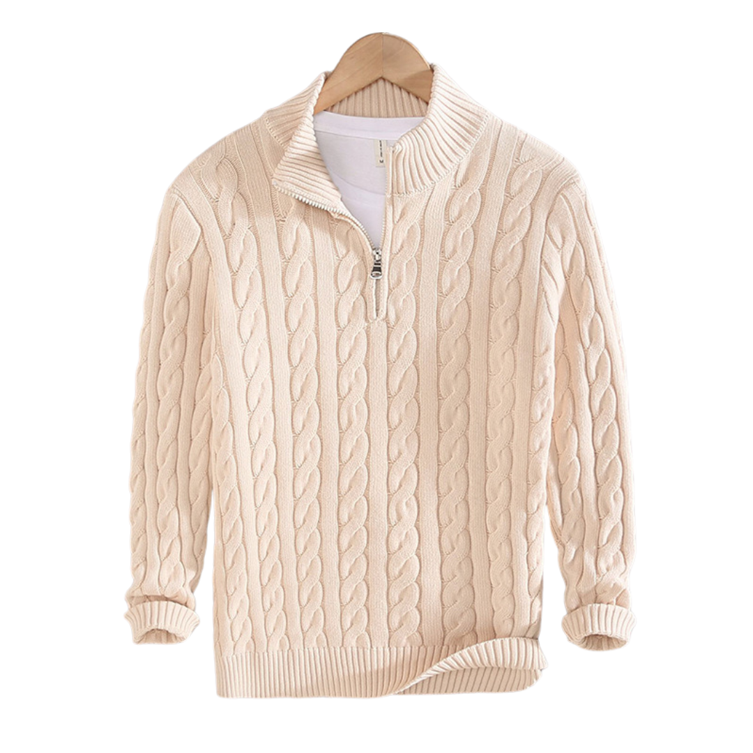 Half Zip Sweater in Spun Cotton