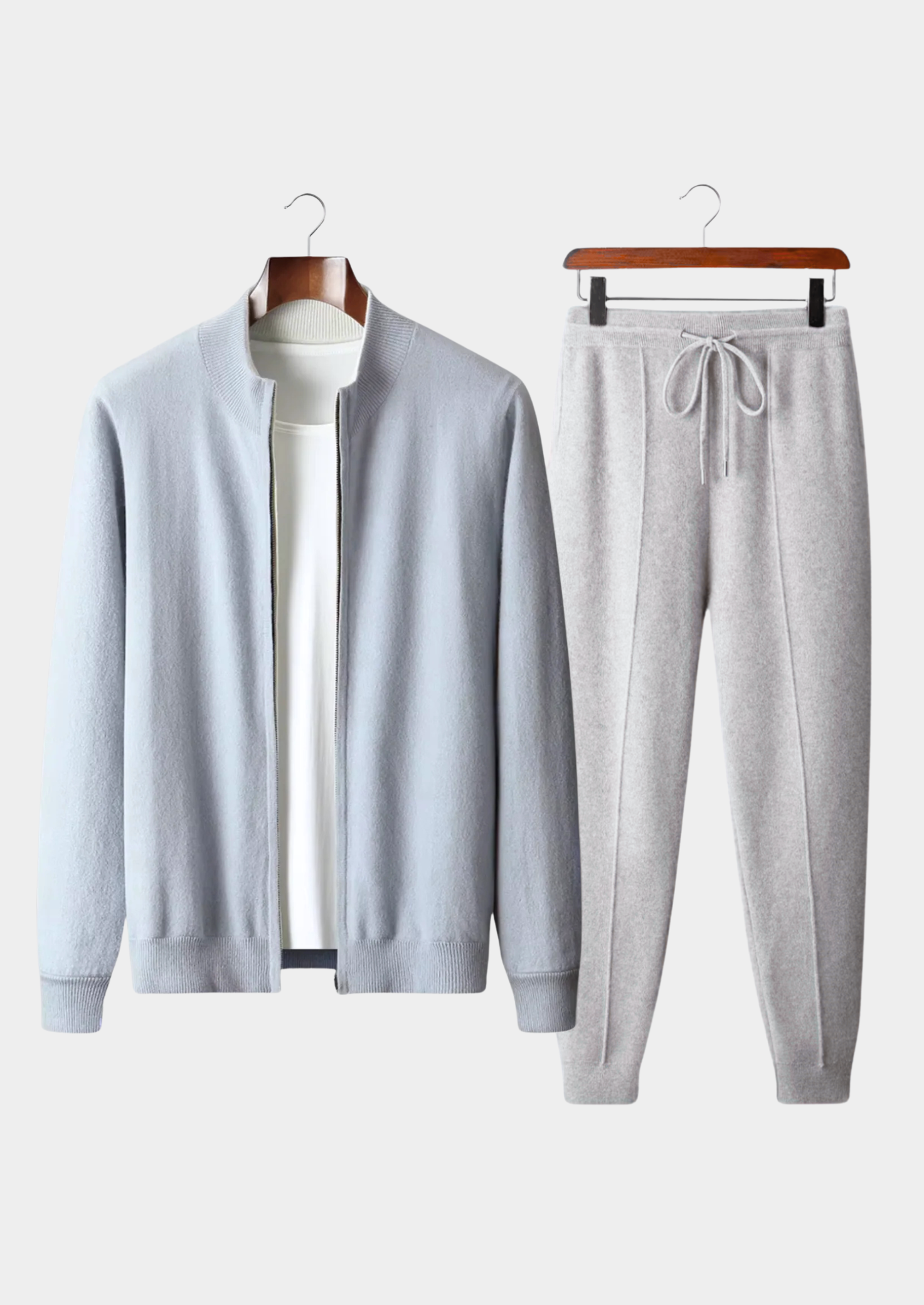 Merino Wool Tracksuit with Knit Texture