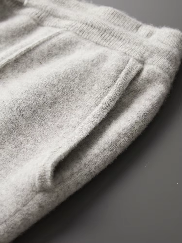 Merino Wool Tracksuit with Knit Texture