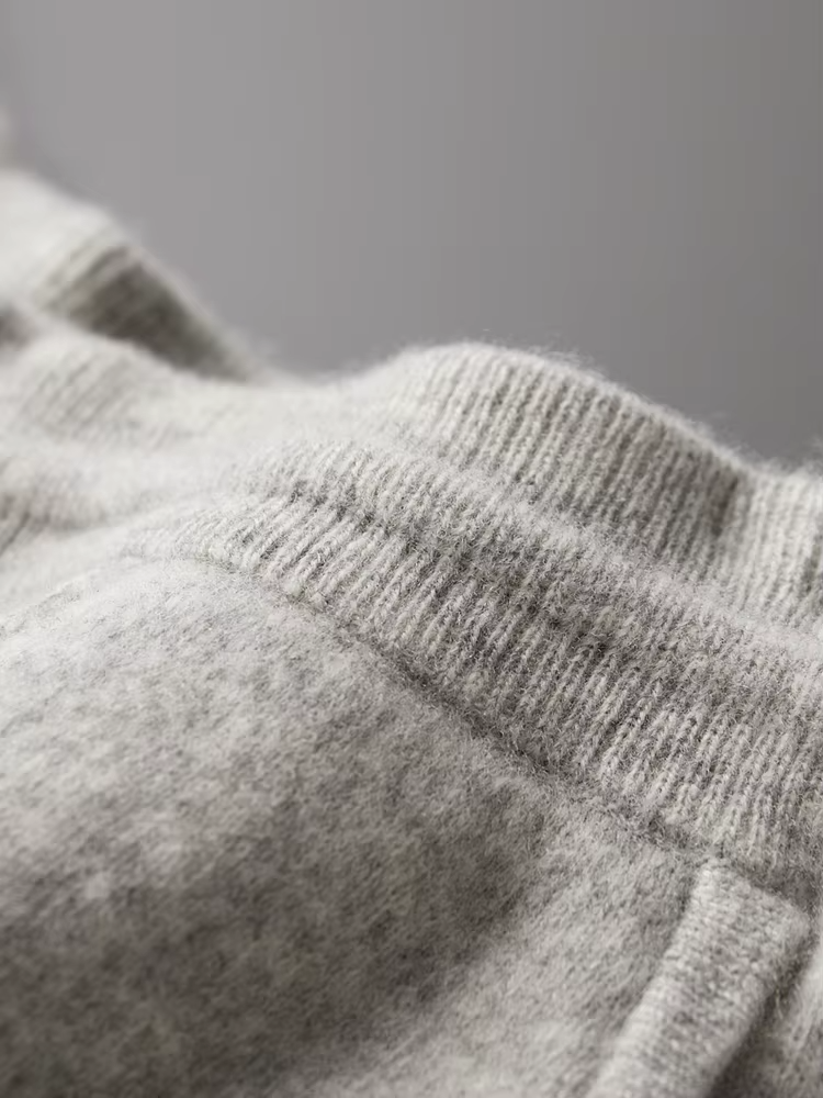 Merino Wool Tracksuit with Knit Texture