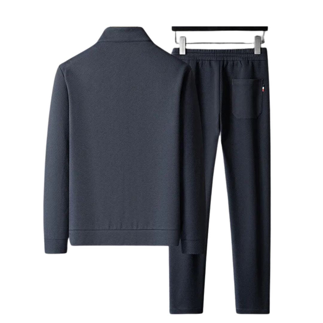 Zip-Up Tracksuit with Knit Finish