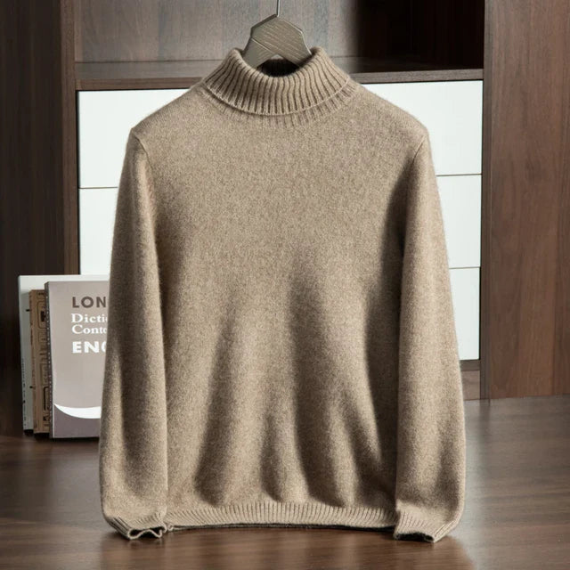 Turtleneck Sweater with Refined Knit Finish