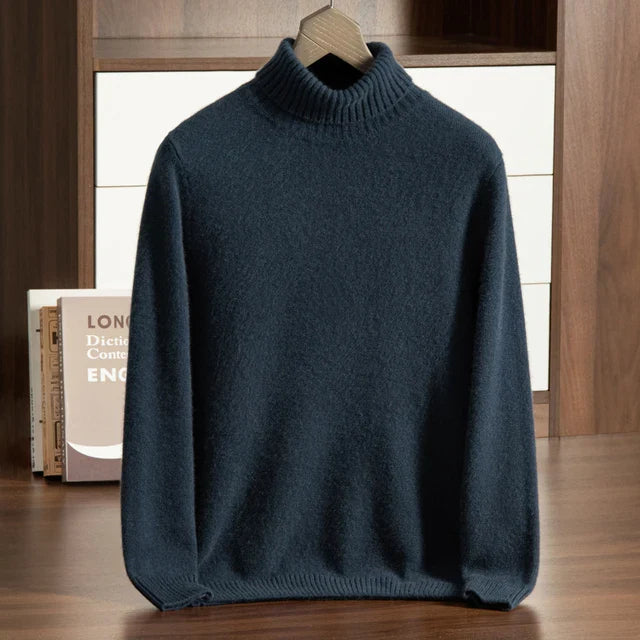 Turtleneck Sweater with Refined Knit Finish