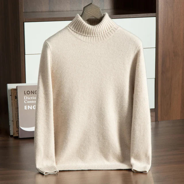 Turtleneck Sweater with Refined Knit Finish