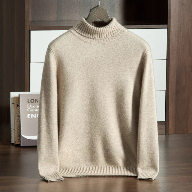 Turtleneck Sweater with Refined Knit Finish