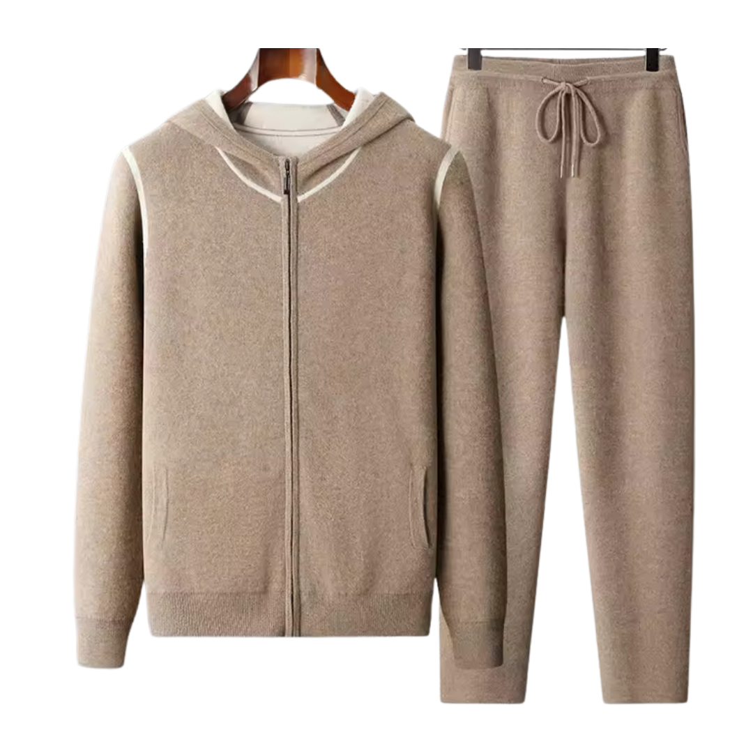 Wool Knit Tracksuit with Refined Finish