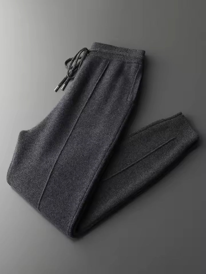 Wool Zip-Up Tracksuit with Textured Knit Finish