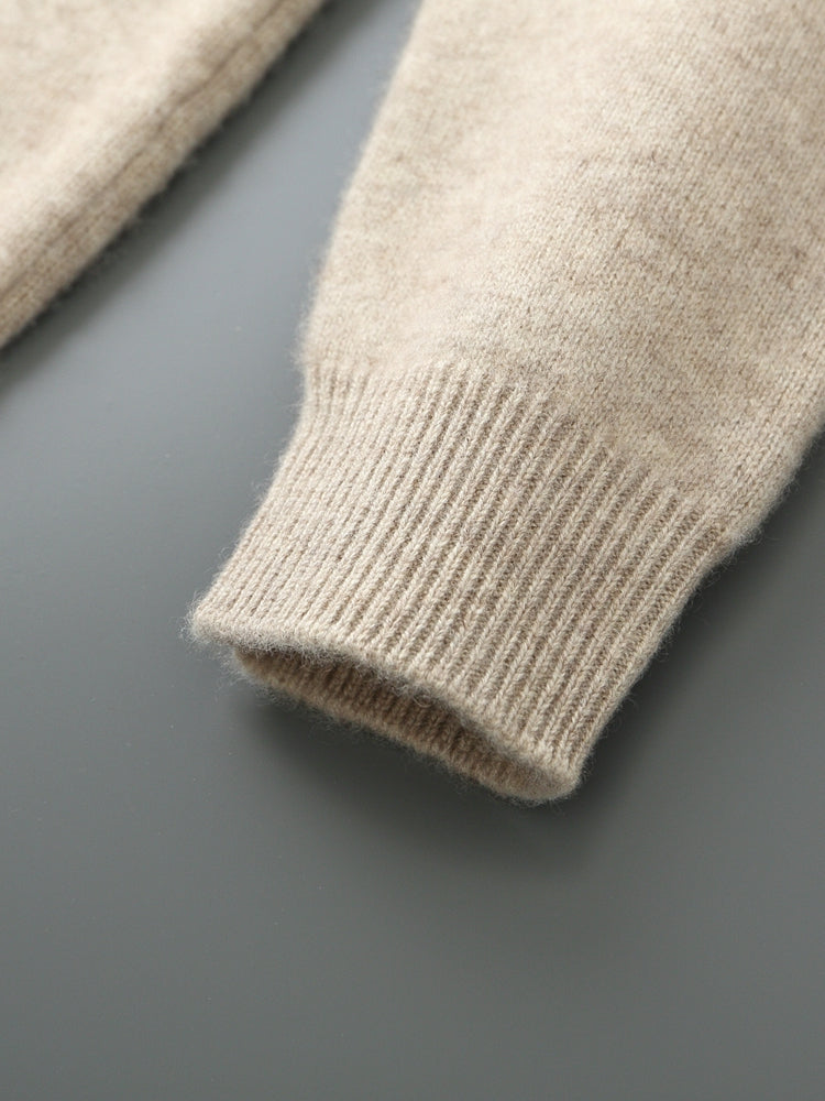 Wool Zip-Up Tracksuit with Textured Knit Finish