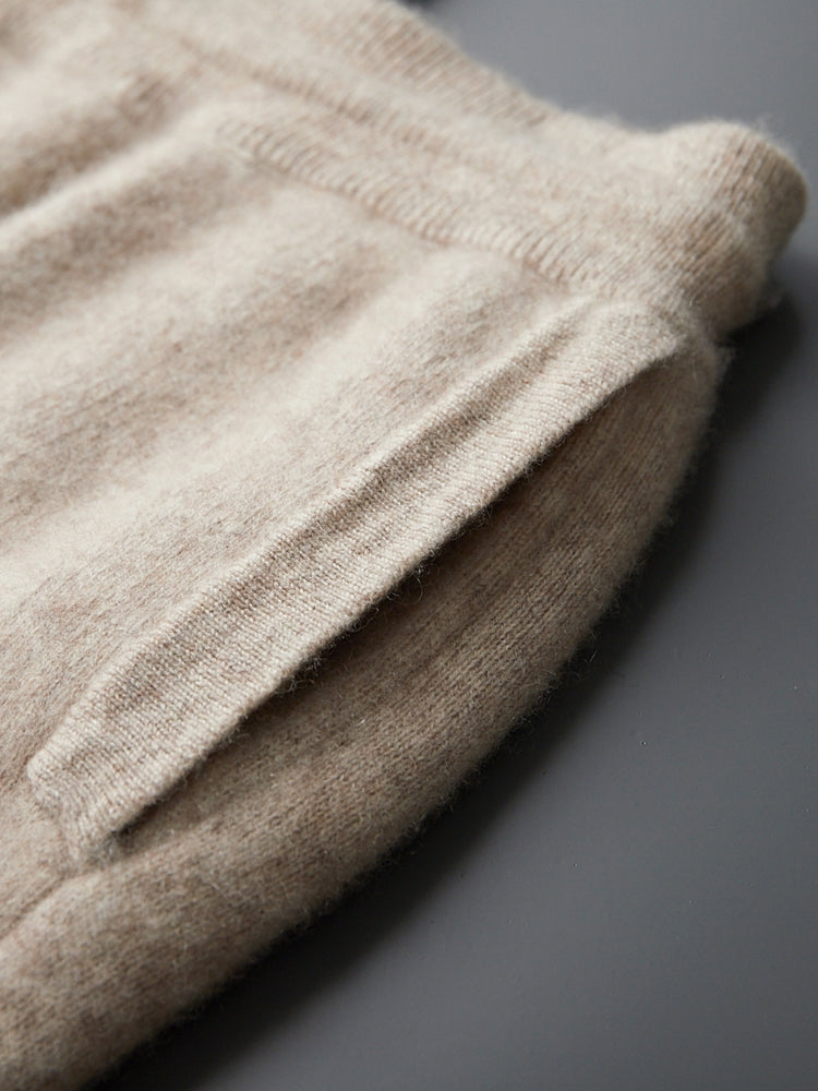 Wool Zip-Up Tracksuit with Textured Knit Finish