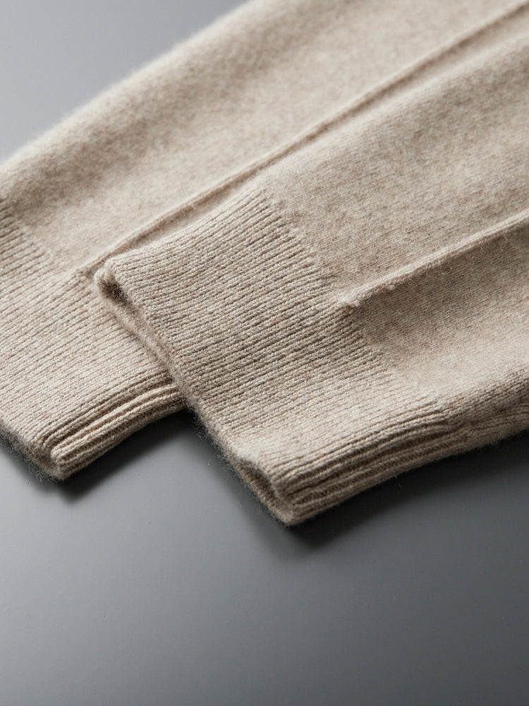 Wool Zip-Up Tracksuit with Textured Knit Finish