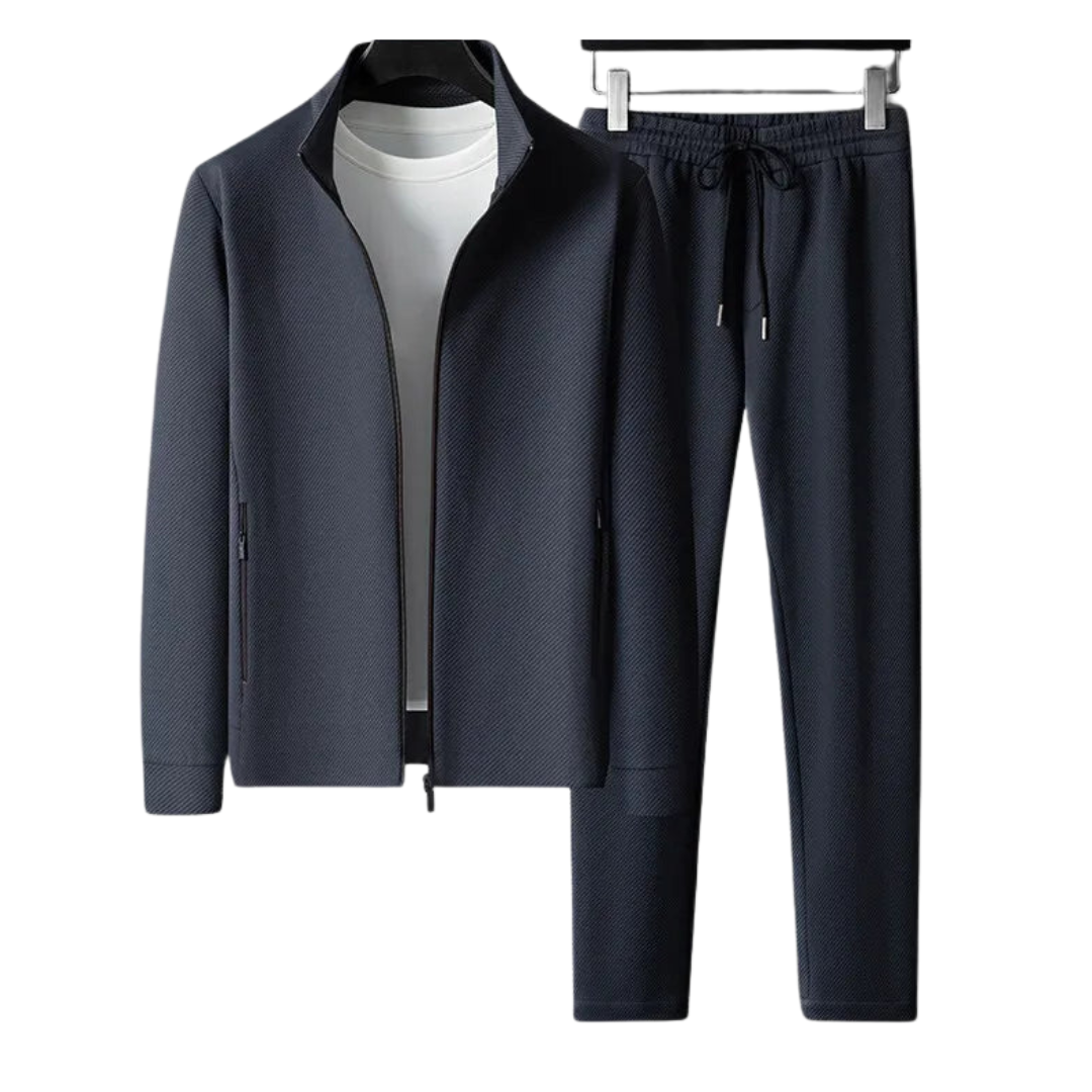 Zip-Up Tracksuit with Knit Finish