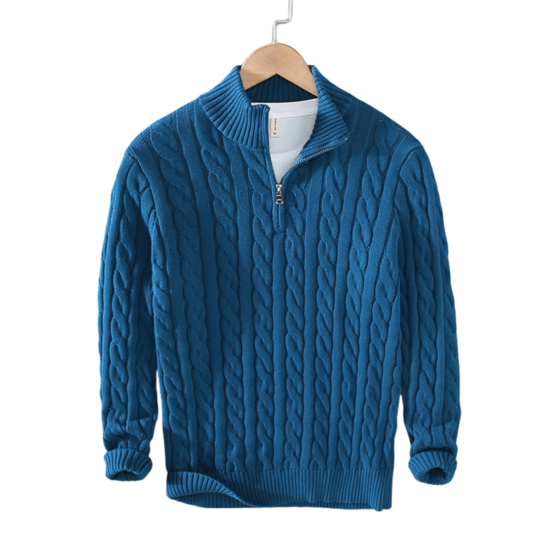 Half Zip Sweater in Spun Cotton