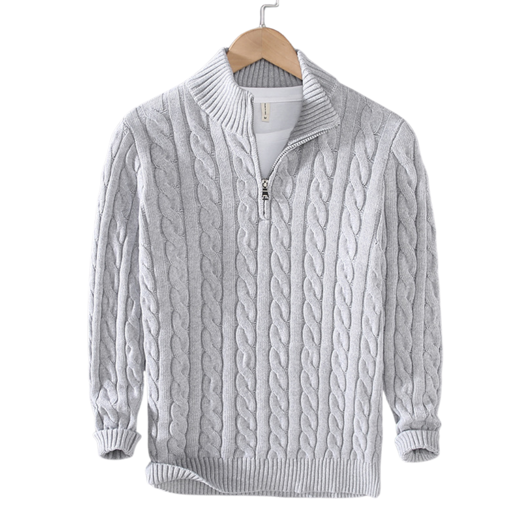 Half Zip Sweater in Spun Cotton