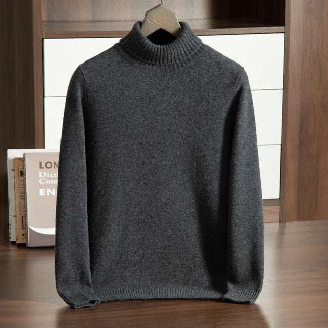 Turtleneck Sweater with Refined Knit Finish