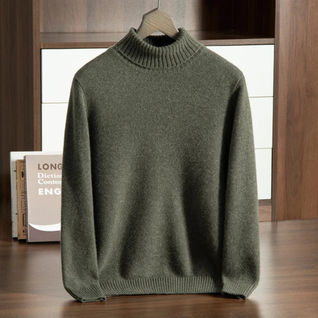 Turtleneck Sweater with Refined Knit Finish