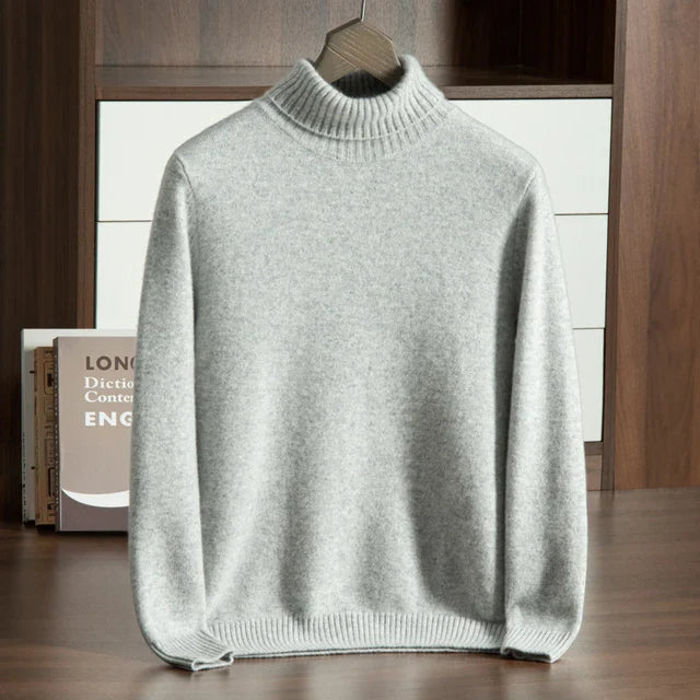 Turtleneck Sweater with Refined Knit Finish