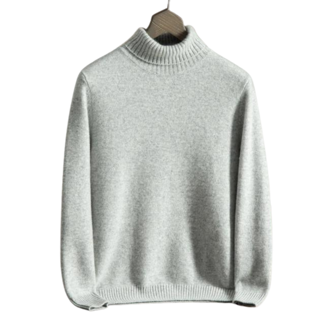 Turtleneck Sweater with Refined Knit Finish