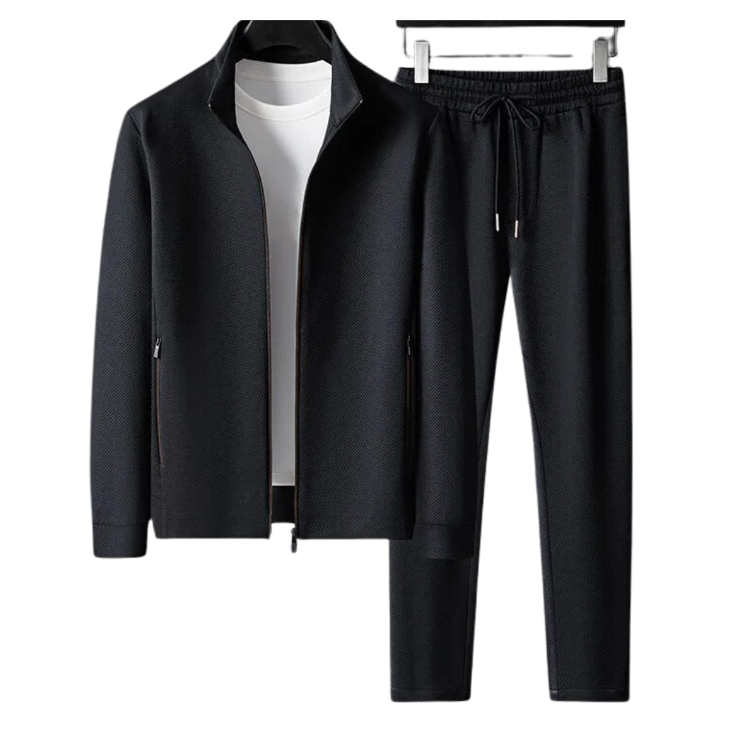 Zip-Up Tracksuit with Knit Finish